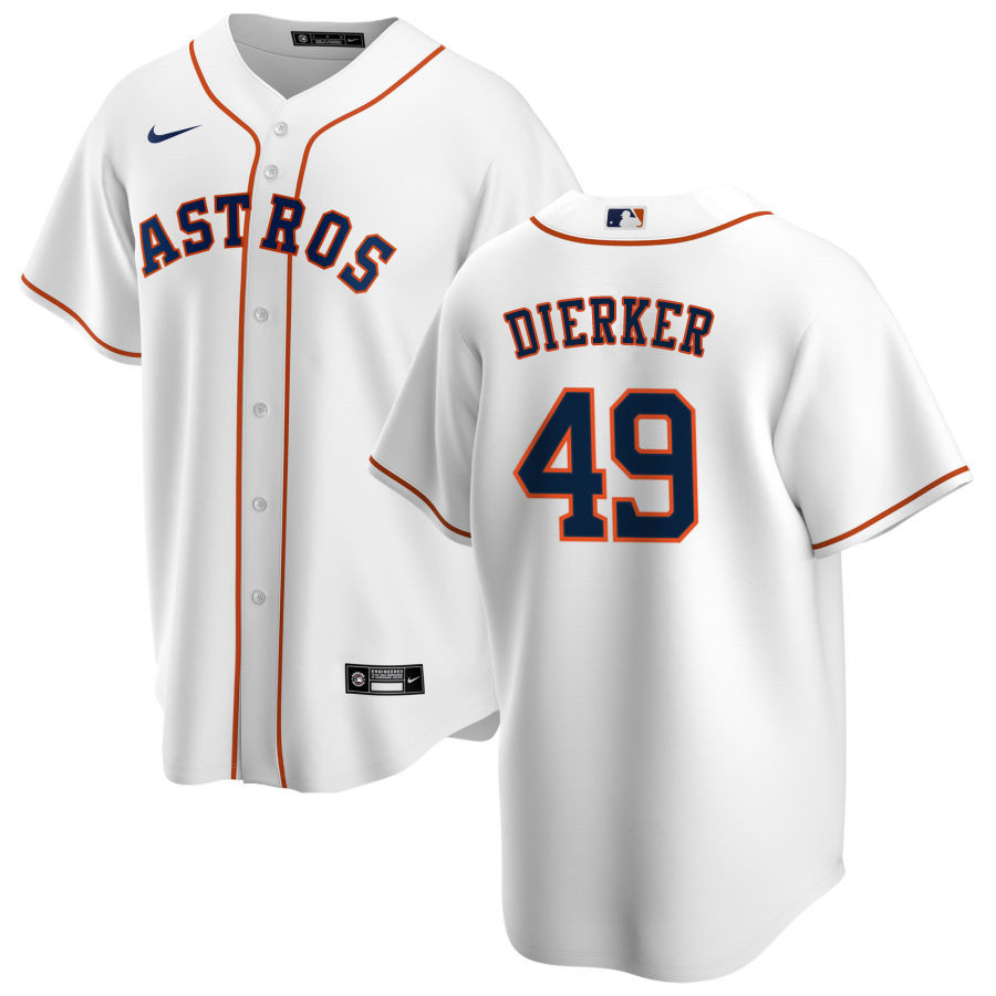 Nike Men #49 Larry Dierker Houston Astros Baseball Jerseys Sale-White